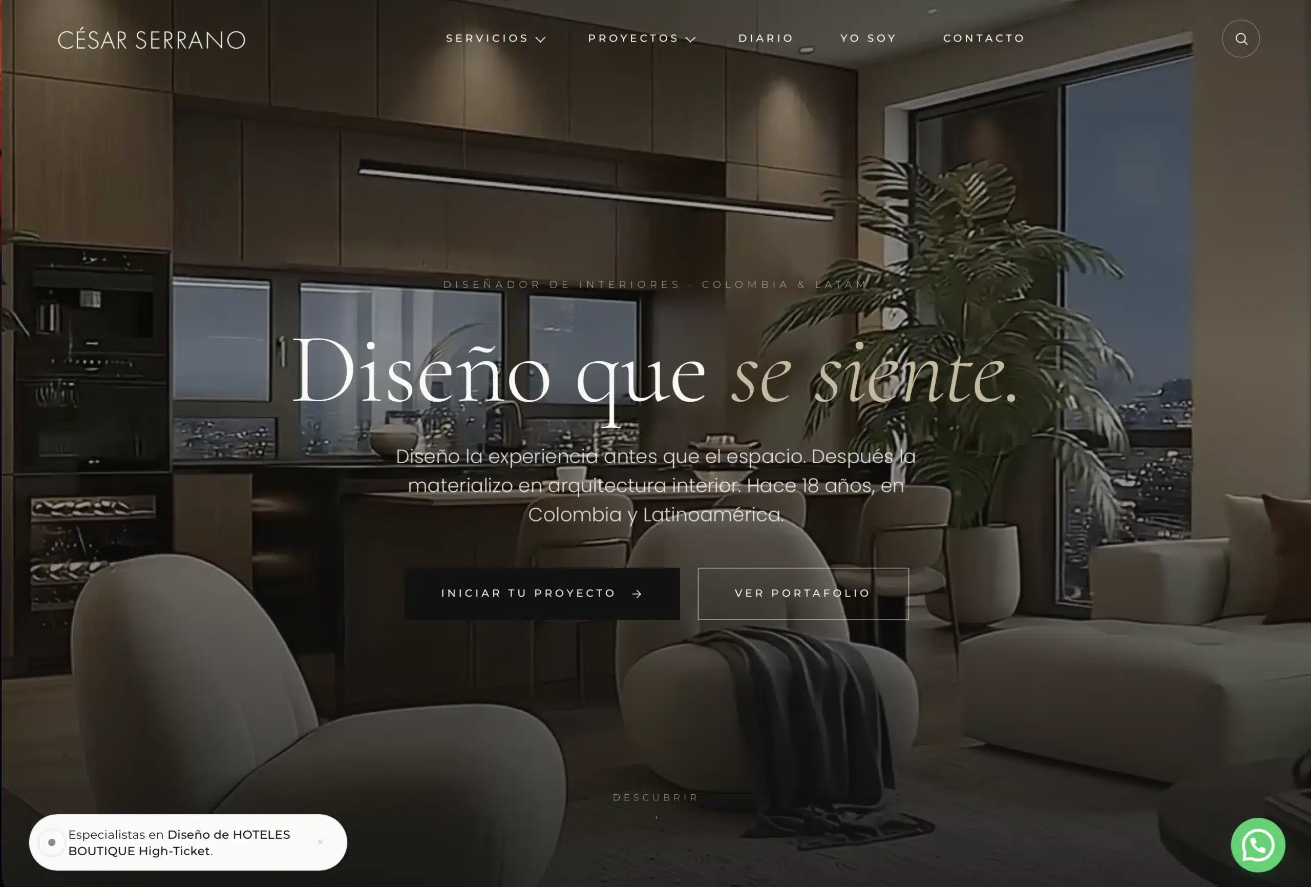 Diseño web de conversión, caso Cesar Serrano