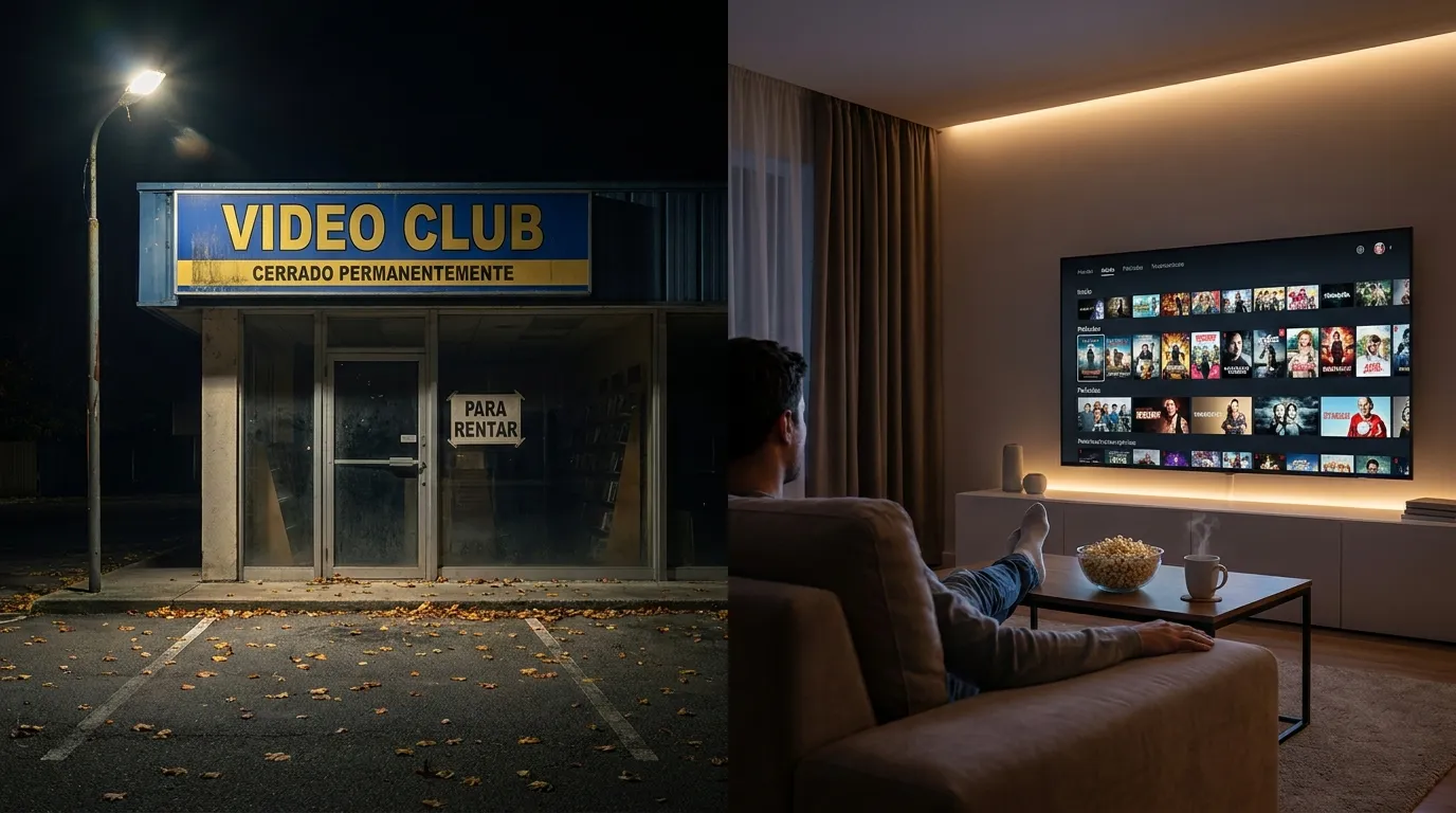 Blockbuster vs Netflix: videoclub cerrado vs streaming moderno