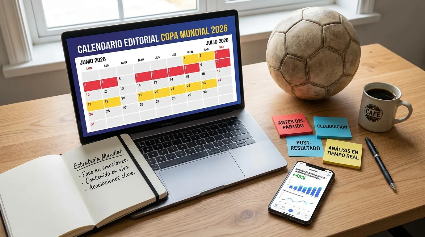 Calendario editorial Copa Mundial 2026 estrategia de contenido