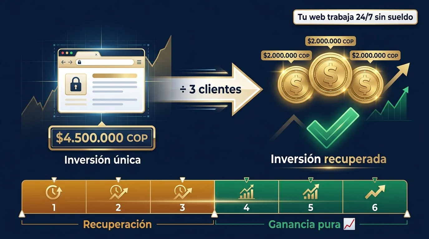 Comparación entre página web barata vs profesional en Colombia
