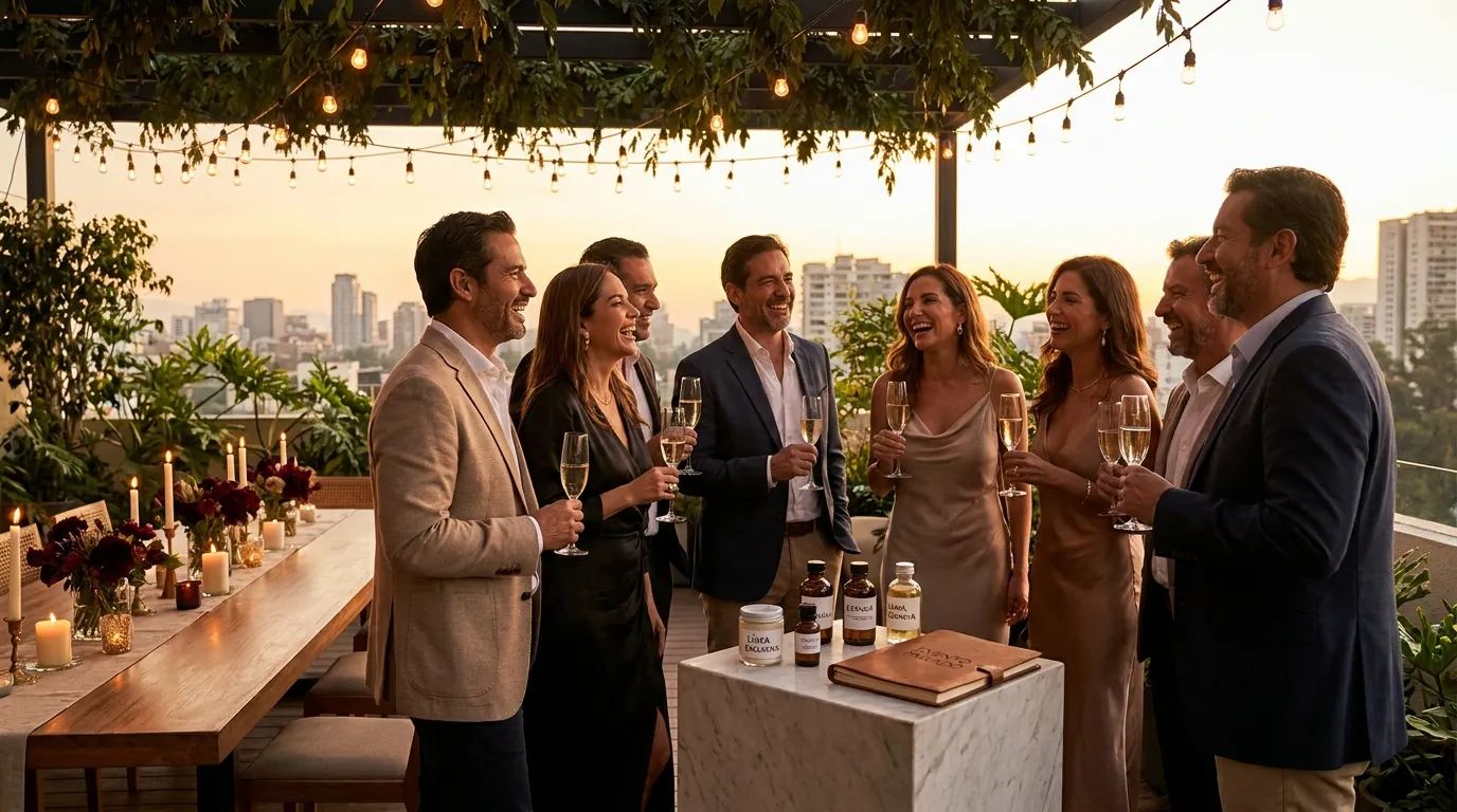 Evento de marca de lujo: cocktail con invitados exclusivos high end