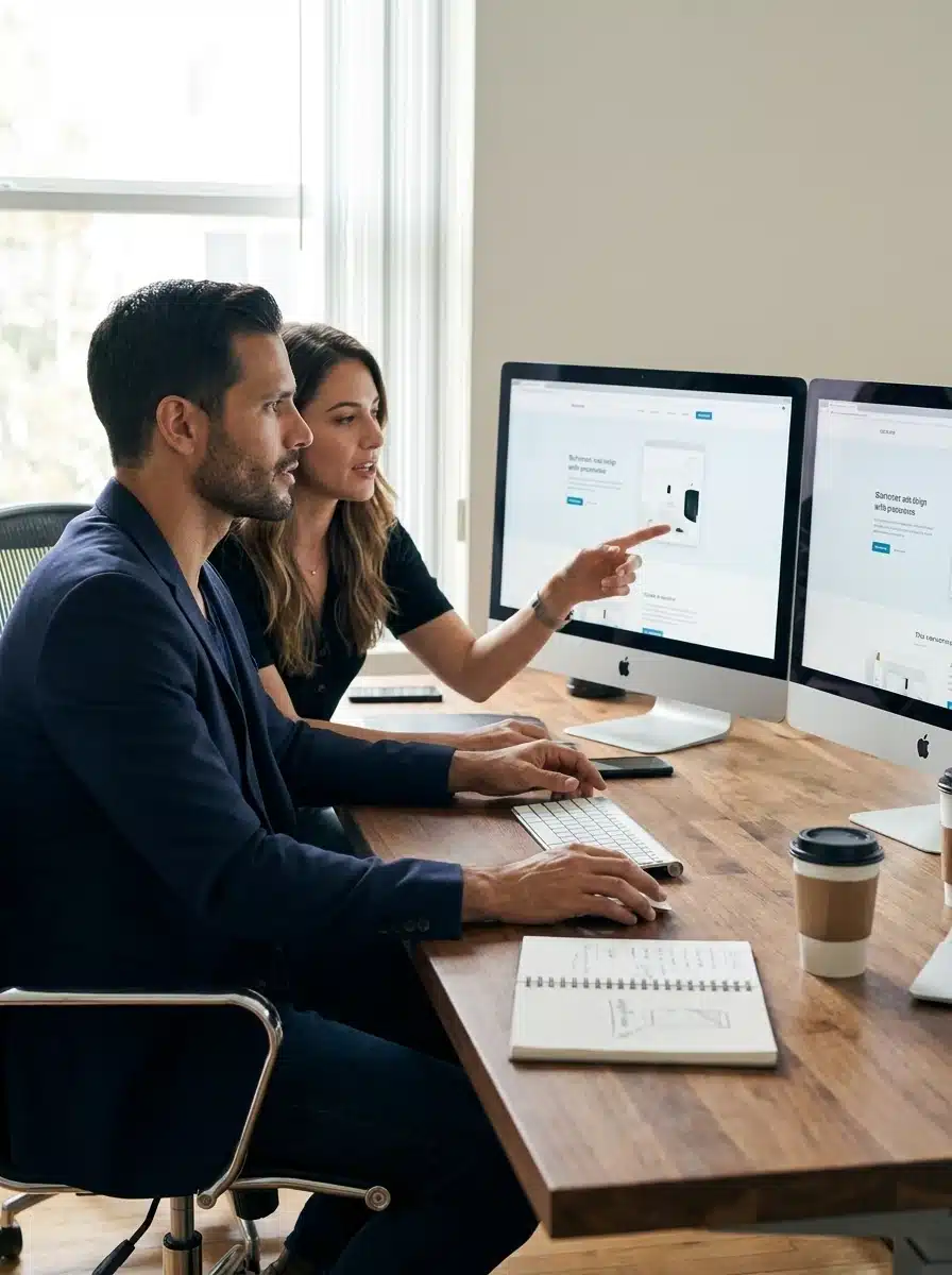 Diseñador web profesional de Cangrejo Digital creando un sitio de conversión en Colombia