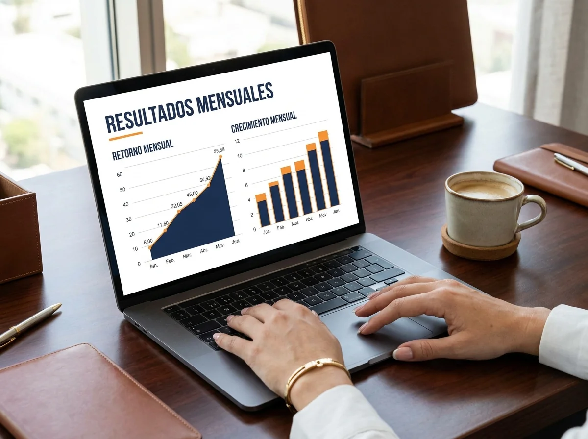 Panel de resultados con el ROAS y el crecimiento de una campaña de Meta Ads