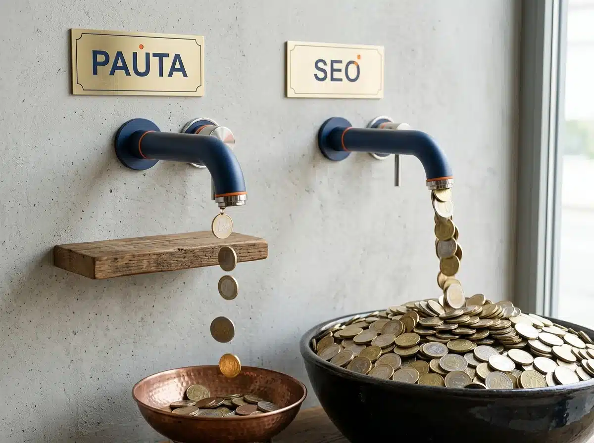 Comparación entre depender de la pauta y atraer clientes con SEO en una tienda online