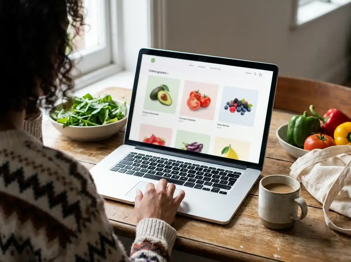 Clienta comprando en una tienda online con un catálogo corto y fácil de recorrer