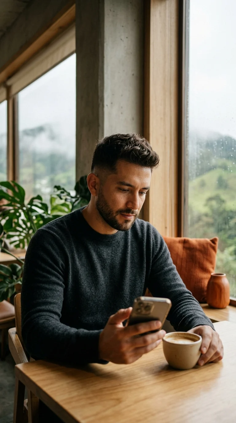 Empresario en Manizales busca un proveedor en Google desde su celular
