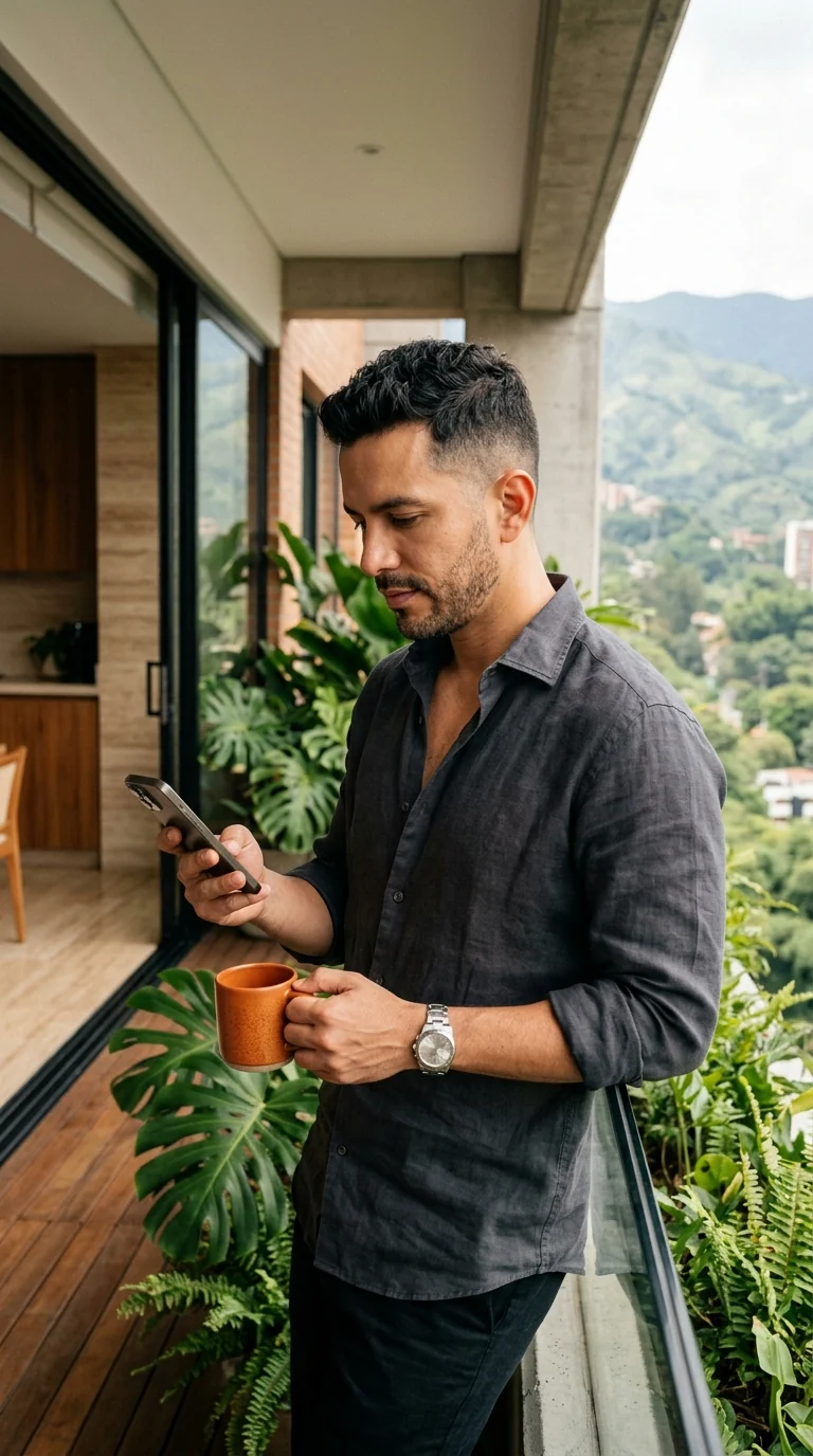 Empresario en Medellín busca un proveedor en Google desde su celular